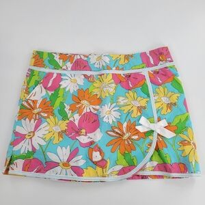 Lilly Pulitzer Multicolor Floral Skort - Aqua, Pink, Orange, Yellow, White